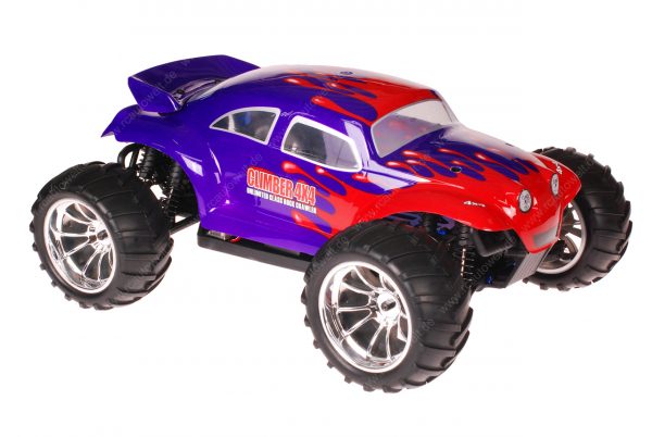 Himoto 1:10 EMXT-1BL Brushless RC Monster Truck Baja Beetle Purple - Chromfelgen
