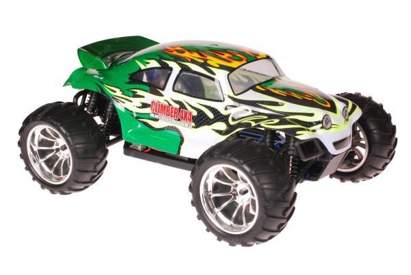 Himoto 1:10 EMXT-1BL Brushless RC Monster Truck Baja Beetle Green White - Chromfelgen