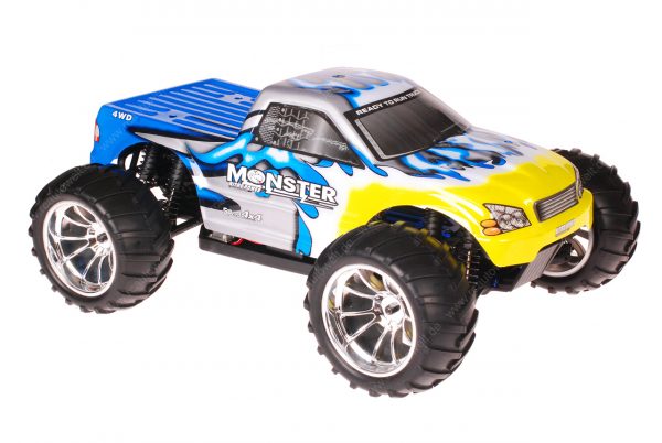 Himoto 1:10 EMXT-1BL Brushless RC Monster Truck Blue Glacier - Chromfelgen