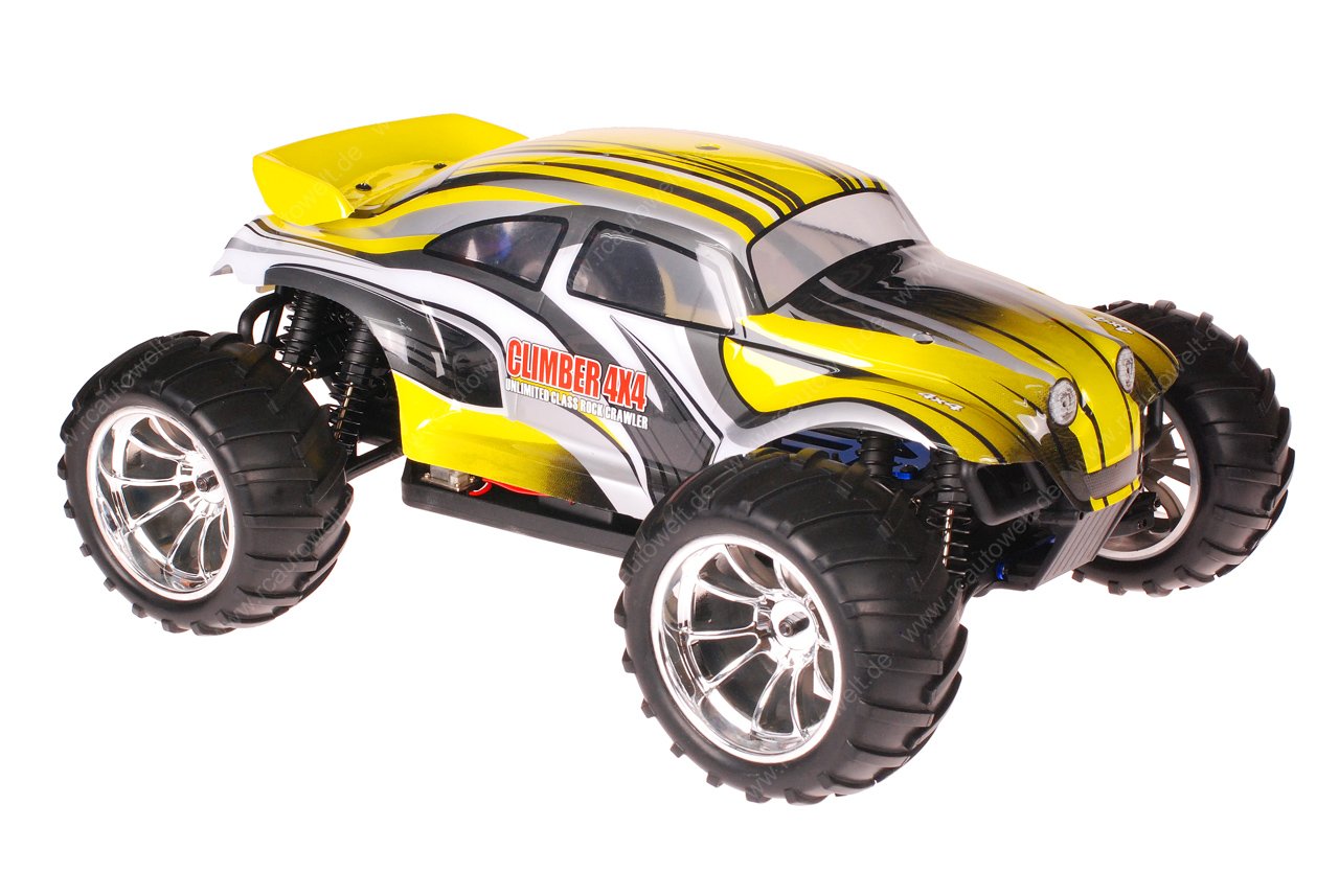 Himoto 1:10 EMXT-1BL Brushless RC Monster Truck Baja Beetle Yellow - Chromfelgen
