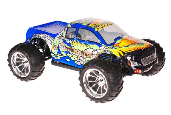 Himoto 1:10 EMXT-1BL Brushless RC Monster Truck Blue Cobra - Chromfelgen