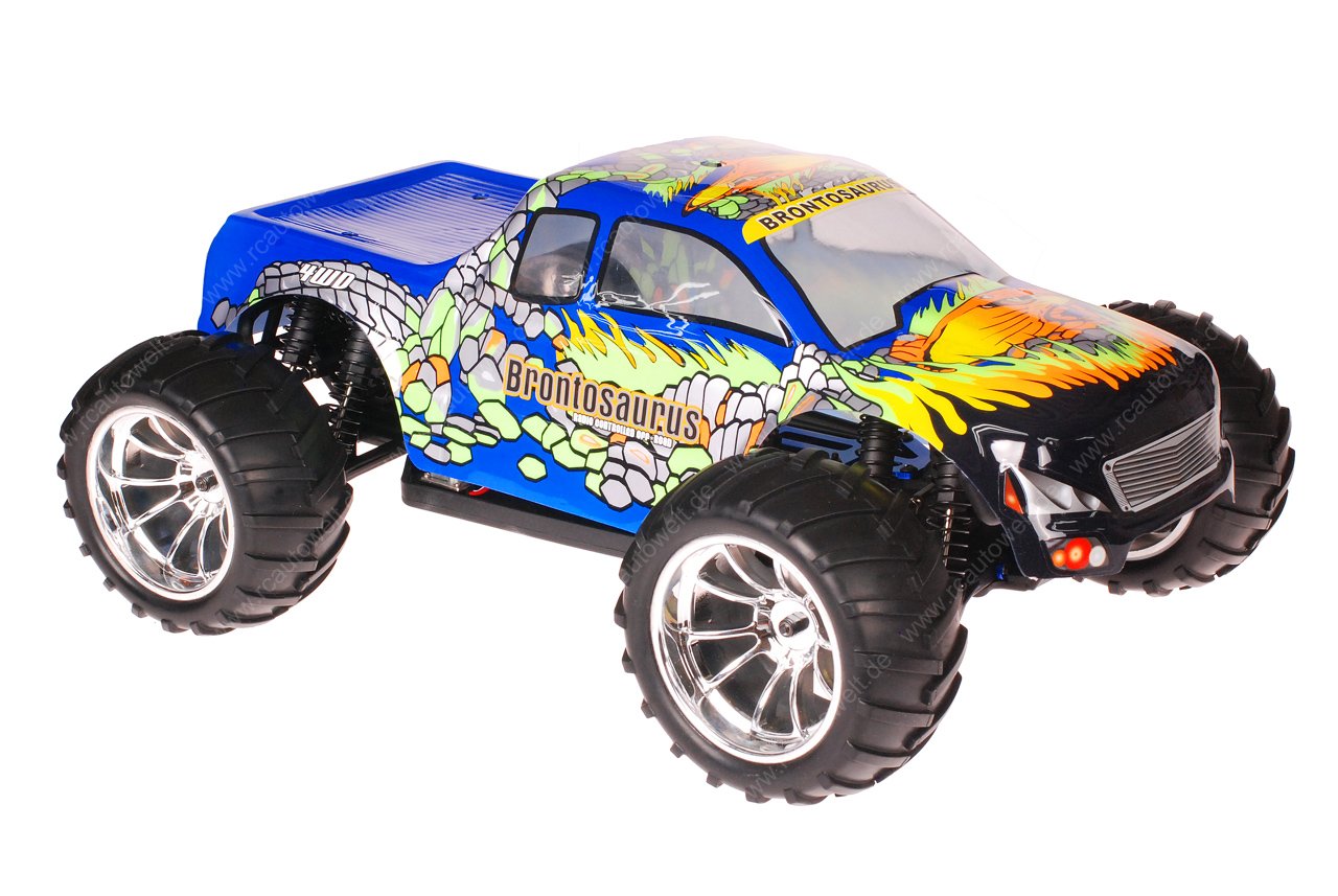 Himoto 1:10 EMXT-1BL Brushless RC Monster Truck Blue Cobra - Chromfelgen