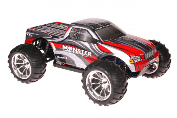 Himoto 1:10 EMXT-1BL Brushless RC Monster Truck Grey Red - Chromfelgen