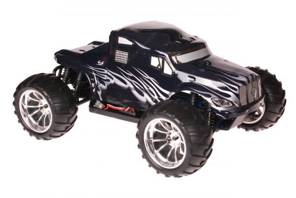 Himoto 1:10 EMXT-1BL Brushless RC Monster Truck American Truck Black - Chromfelgen