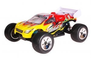 HSP 1zu10 Brushed Eamba RC Truggy Tribeshead 2 Red Flames