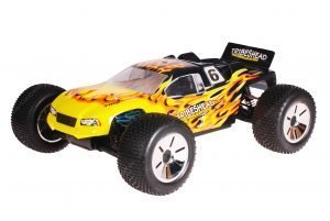 HSP 1zu10 Brushed Eamba RC Truggy Tribeshead Black Flames