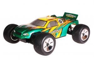 HSP 1zu10 Brushed Eamba RC Truggy Tribeshead Green Flames