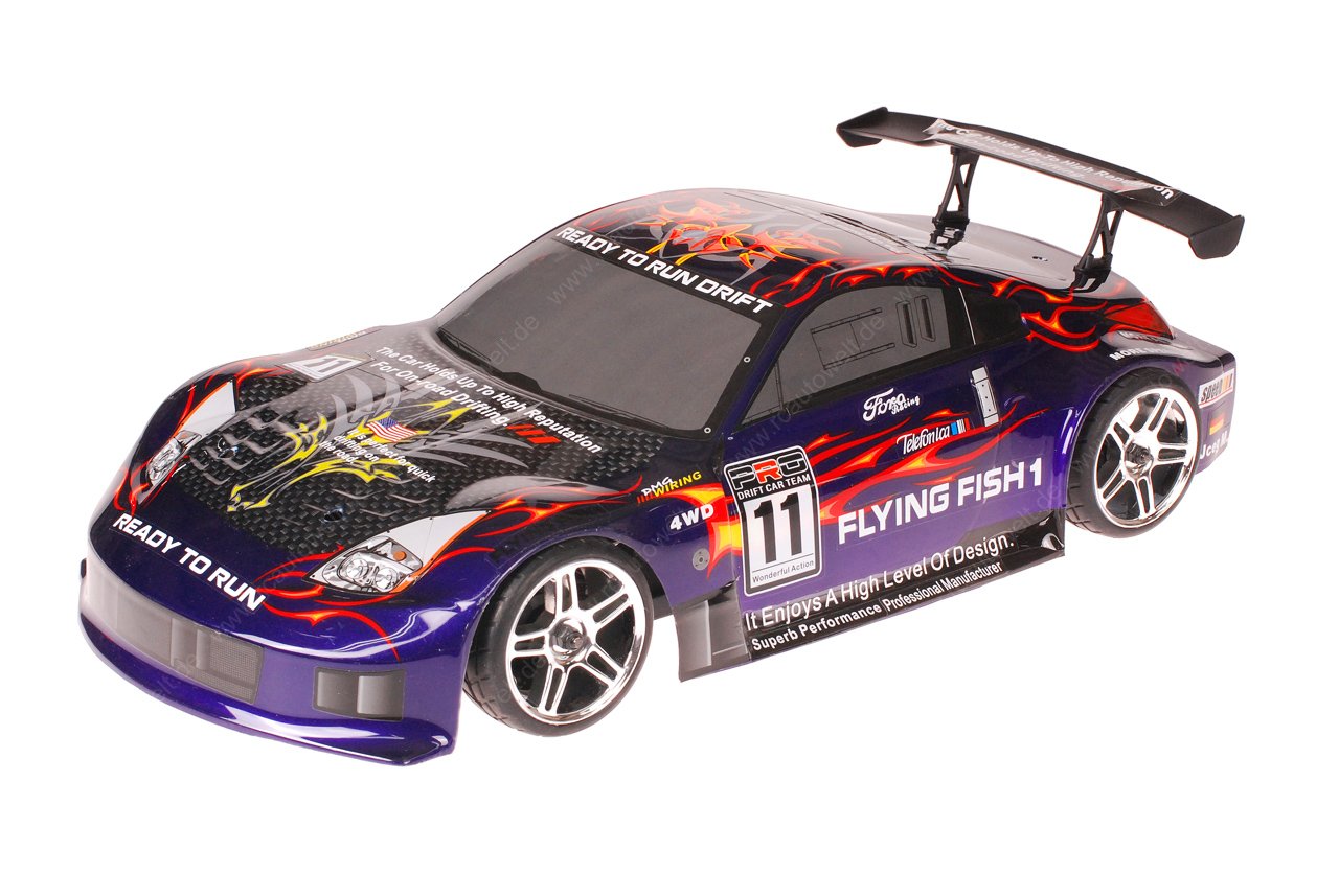 HSP 1zu10 Brushed RC Auto Porsche 911 Carrera Purple Carbon