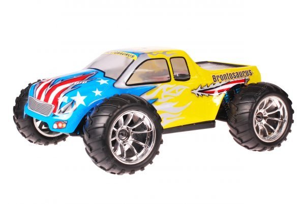 HSP 1zu10 Brushless Brontosaurus PRO RC Monster Truck American Flag Yellow
