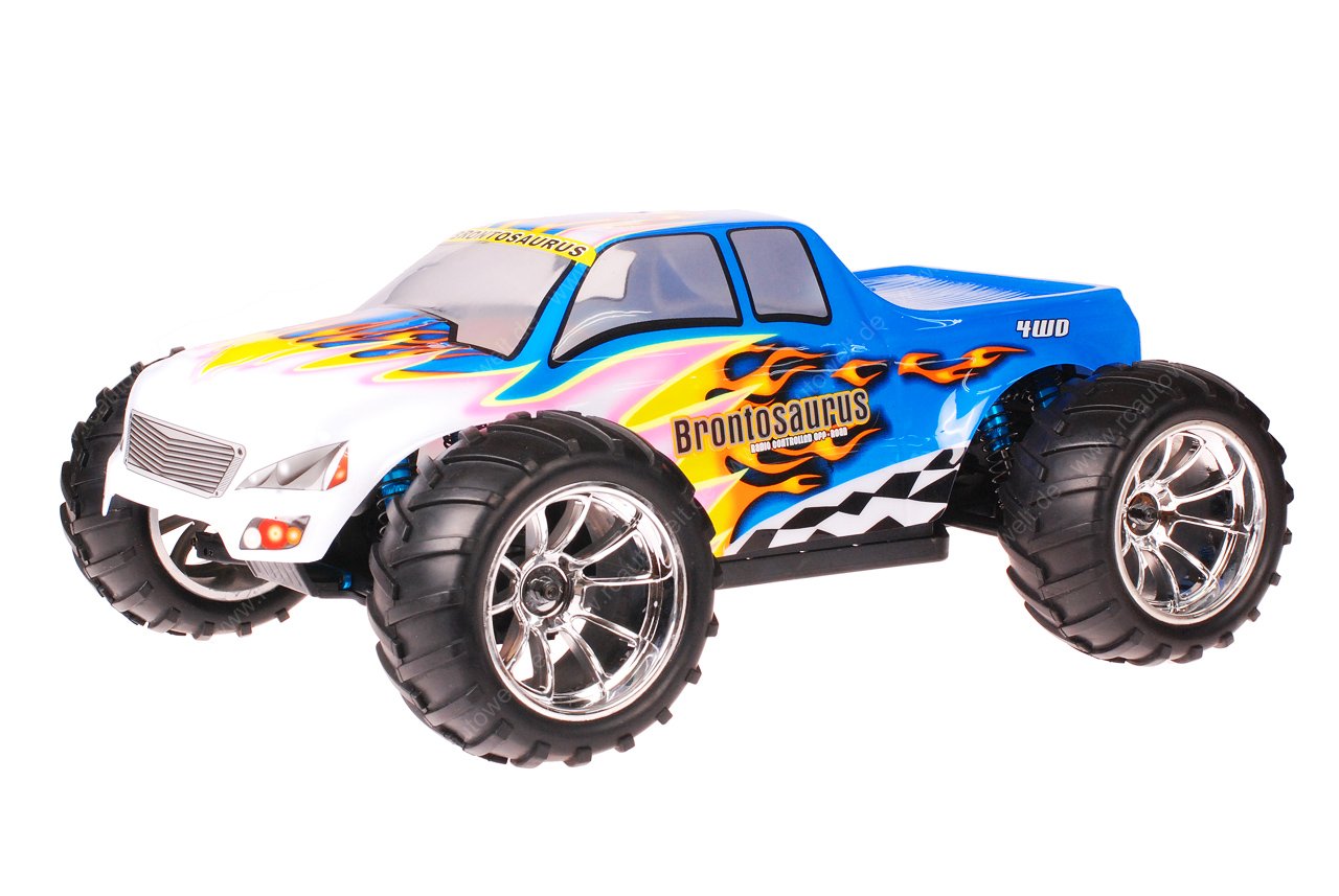 HSP 1zu10 Brushless Brontosaurus PRO RC Monster Truck Blue Flag