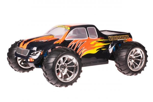 HSP 1zu10 Brushless Brontosaurus PRO RC Monster Truck Orange Flames