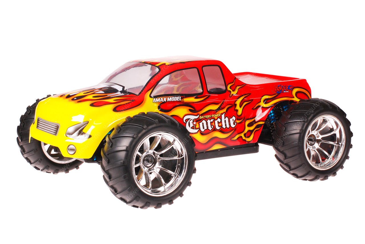HSP 1zu10 Brushless Brontosaurus PRO RC Monster Truck Red Flames