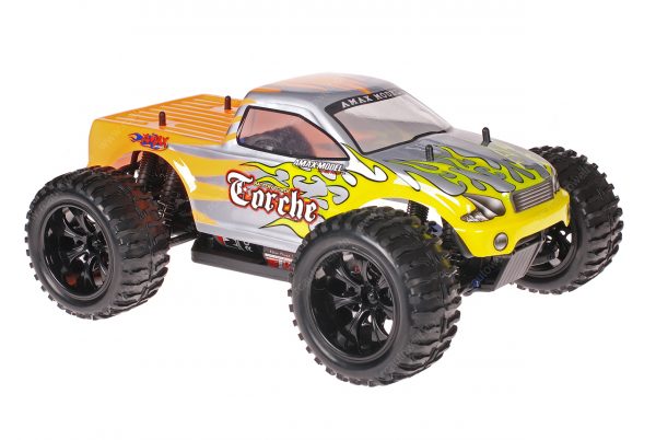 Himoto 1zu10 Brushed EMXT-1 RC Monster Truck Metal Flames