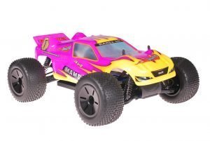 Himoto 1zu10 Brushed Eamba-XR1 RC Truggy Pink Flames
