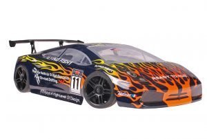 Himoto 1:10 Nascada Onroad RC Auto Lamborghini Black Flames