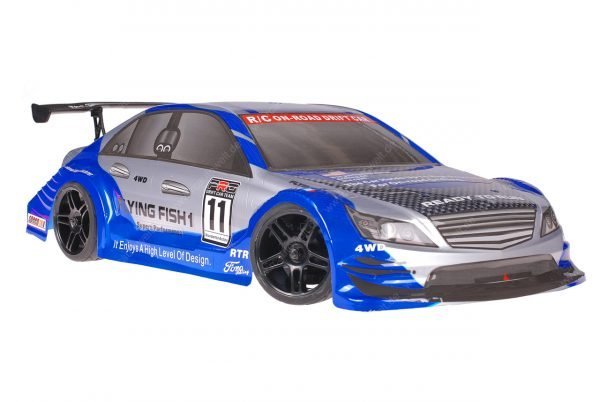 Himoto 1zu10 Brushed Nascada Onroad RC Auto Mercedes Blue Carbon