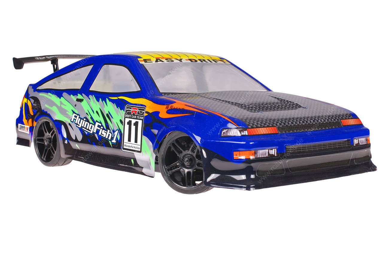 Himoto 1zu10 Brushless Nascada Onroad RC Auto Porsche Blue Carbon