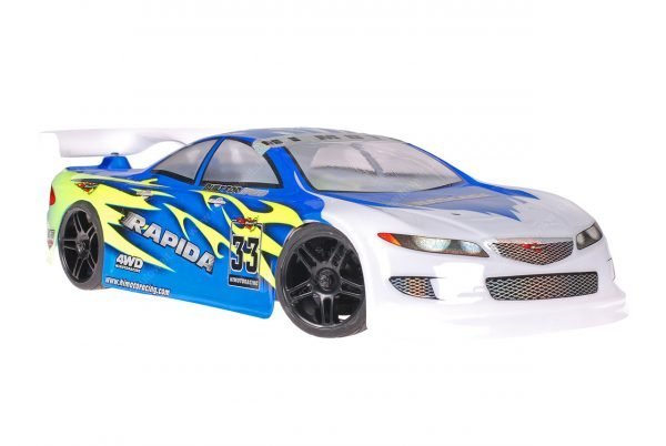 Himoto 1zu10 Brushless Nascada Onroad RC Auto Rapida Blue Flames