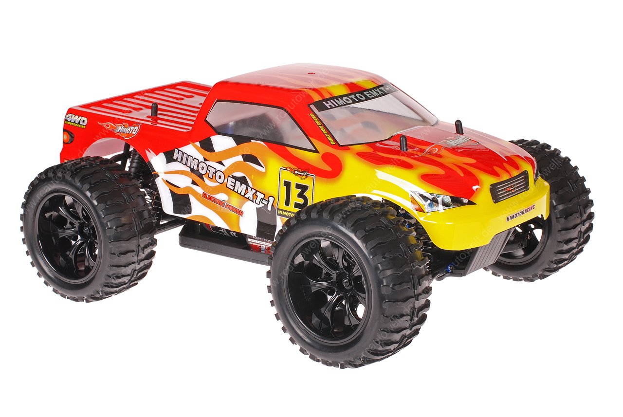 Himoto 1zu10 EMXT-1BL Brushless RC Monster Truck Red Heat